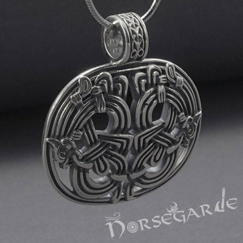 Handcrafted Jellinge Wolf Ornament Pendant - Sterling Silver