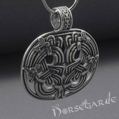 Handcrafted Jellinge Wolf Ornament Pendant - Sterling Silver