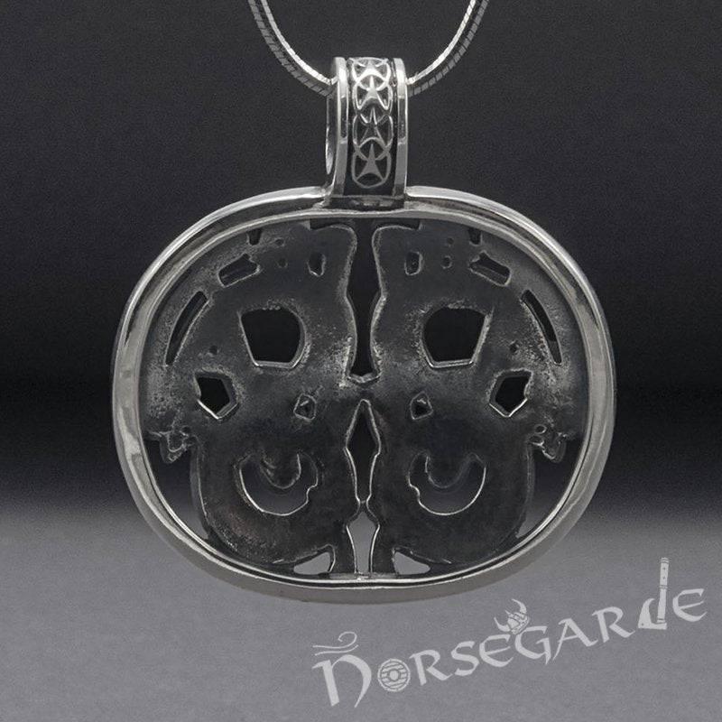 Handcrafted Jellinge Wolf Ornament Pendant - Sterling Silver