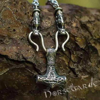 Handcrafted King's Chain with Mammen Mjölnir - Sterling Silver