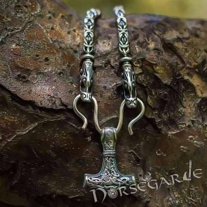 Handcrafted King's Chain with Mammen Mjölnir - Sterling Silver