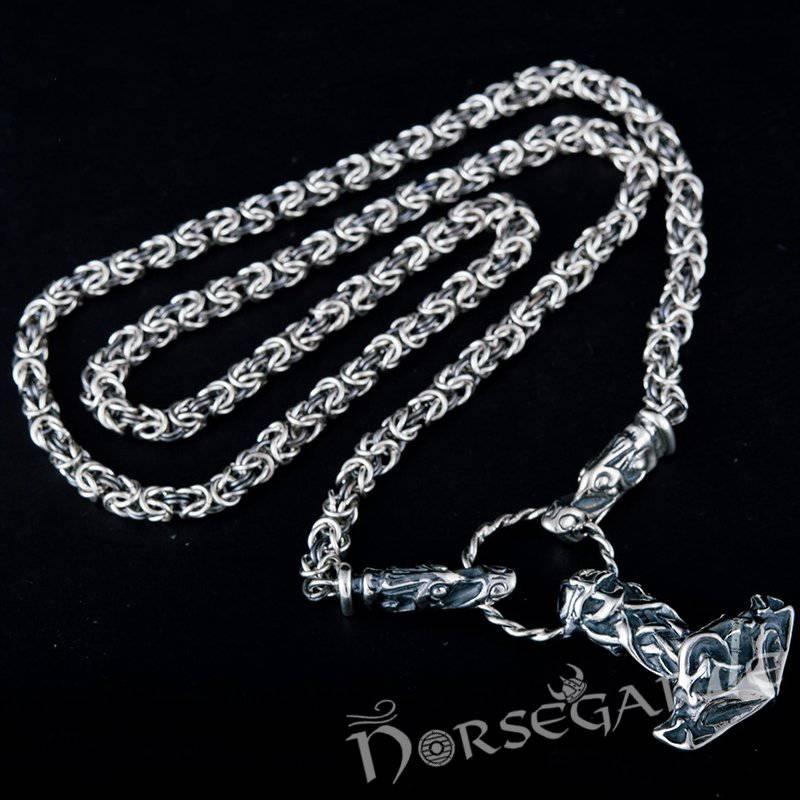 Handcrafted King's Chain with Mjölnir - Sterling Silver