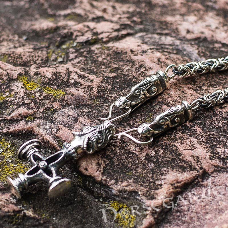Handcrafted King's Chain with Icelandic Wolf Cross - Sterling Silver