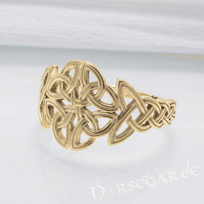 Handcrafted Large Celtic Knot Ring - Gold