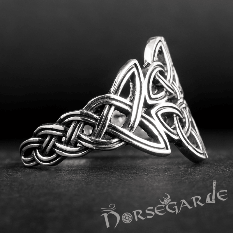 Handcrafted Large Celtic Knot Ring - Sterling Silver