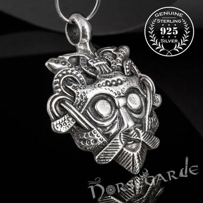 Handcrafted Loki's Mask Amulet - Sterling Silver