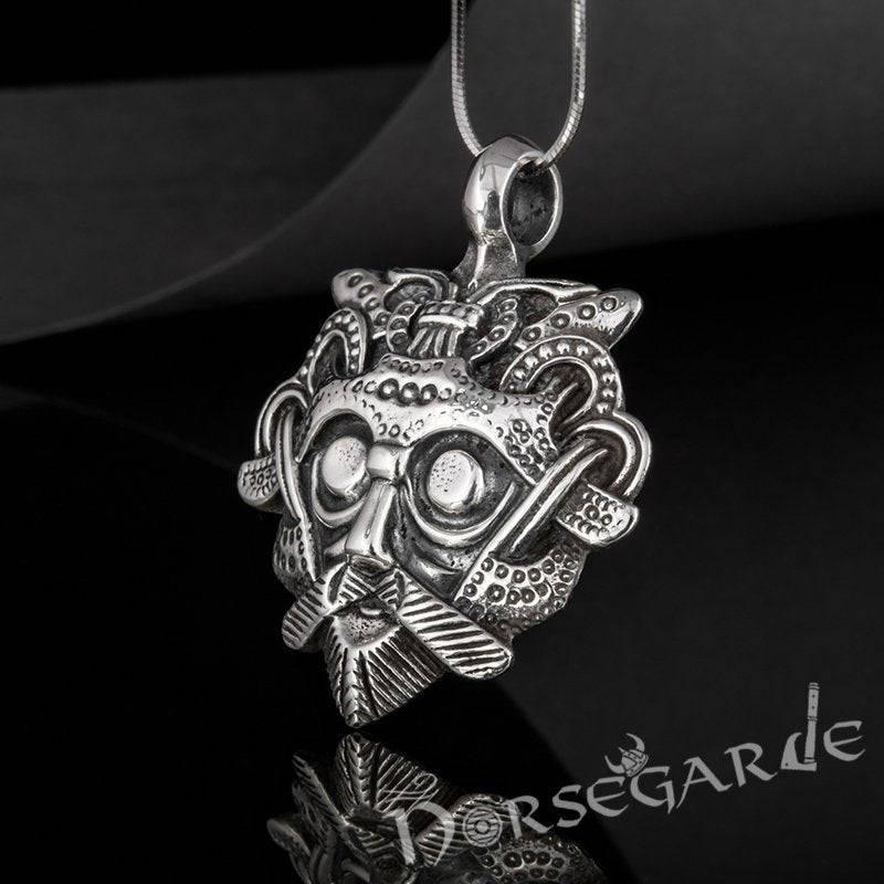 Handcrafted Loki's Mask Amulet - Sterling Silver