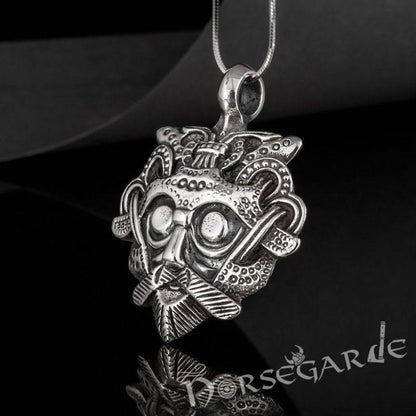 Handcrafted Loki's Mask Amulet - Sterling Silver