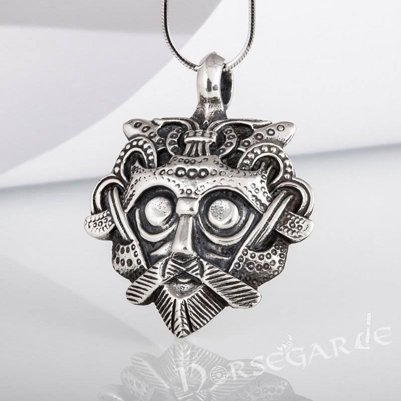 Handcrafted Loki's Mask Amulet - Sterling Silver