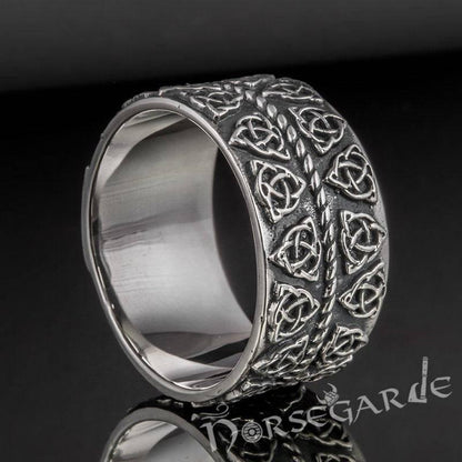 Handcrafted Luck Knots Band - Sterling Silver