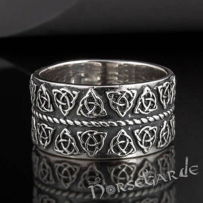 Handcrafted Luck Knots Band - Sterling Silver