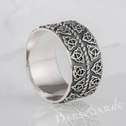 Handcrafted Luck Knots Band - Sterling Silver