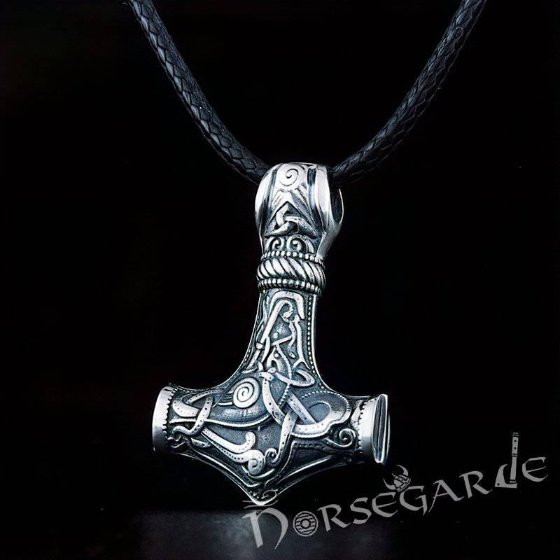 Handcrafted Mammen Engraved Small Mjölnir - Sterling Silver