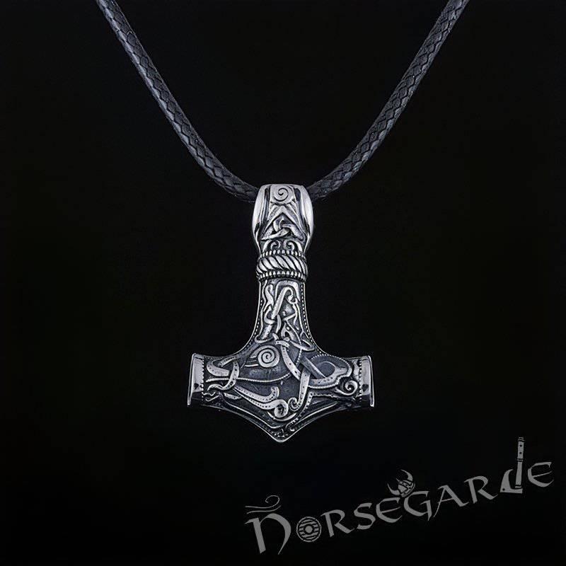Handcrafted Mammen Engraved Small Mjölnir - Sterling Silver