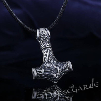 Handcrafted Mammen Engraved Small Mjölnir - Sterling Silver