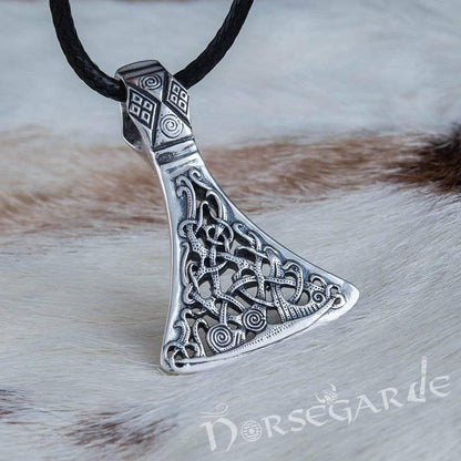 Handcrafted Mammen Ornament Axe Pendant - Sterling Silver