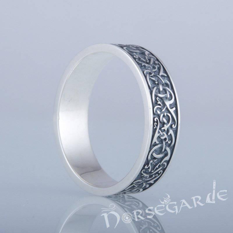 Handcrafted Mammen Ornamental Band - Sterling Silver