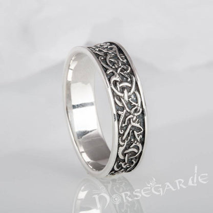 Handcrafted Mammen Ornamental Band - Sterling Silver