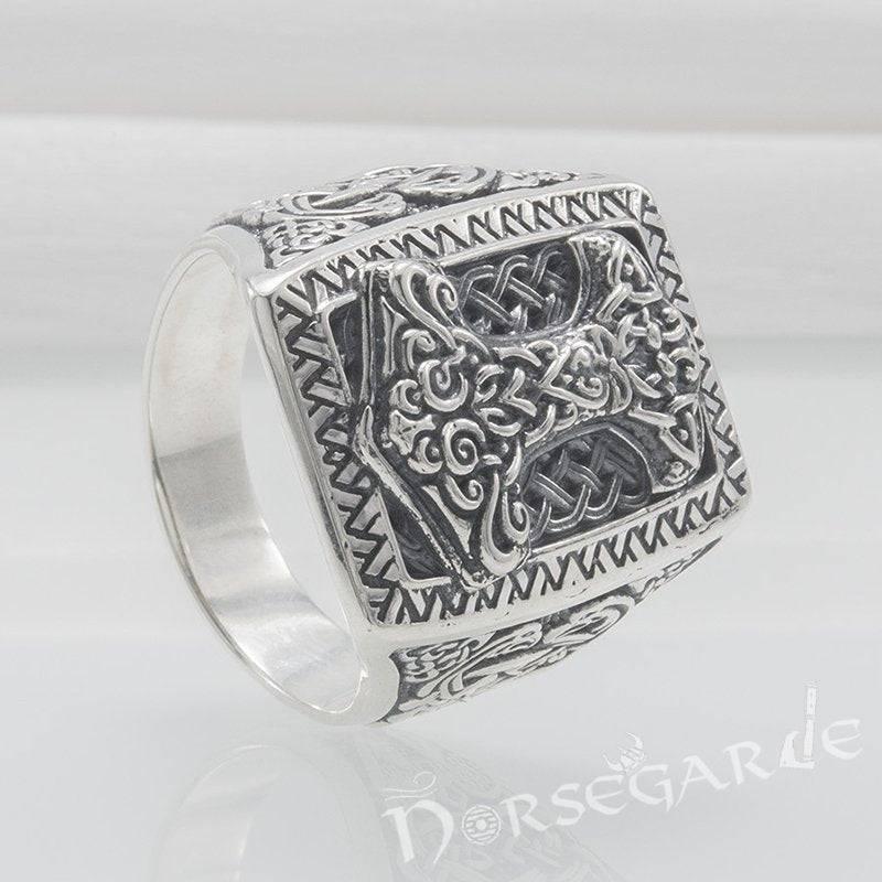 Handcrafted Mjölnir Signet Ring - Sterling Silver