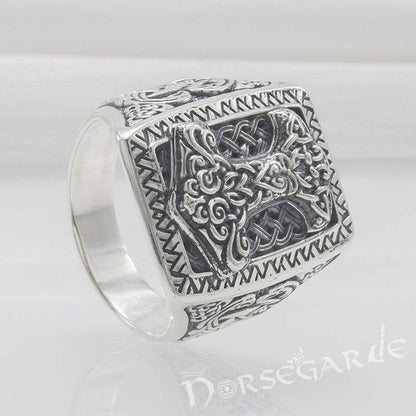 Handcrafted Mjölnir Signet Ring - Sterling Silver