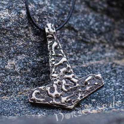 Handcrafted Molded Style Mjölnir - Sterling Silver