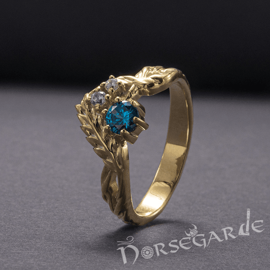 Handcrafted Nature's Bounty Ring - Gold with Sapphire & Diamonds