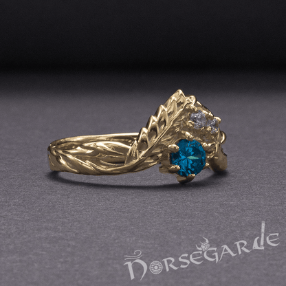 Handcrafted Nature's Bounty Ring - Gold with Sapphire & Diamonds