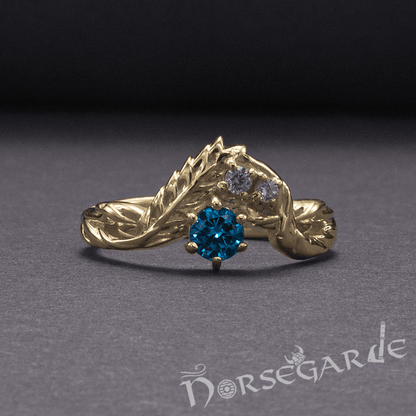 Handcrafted Nature's Bounty Ring - Gold with Sapphire & Diamonds