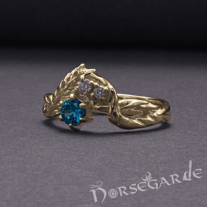 Handcrafted Nature's Bounty Ring - Gold with Sapphire & Diamonds