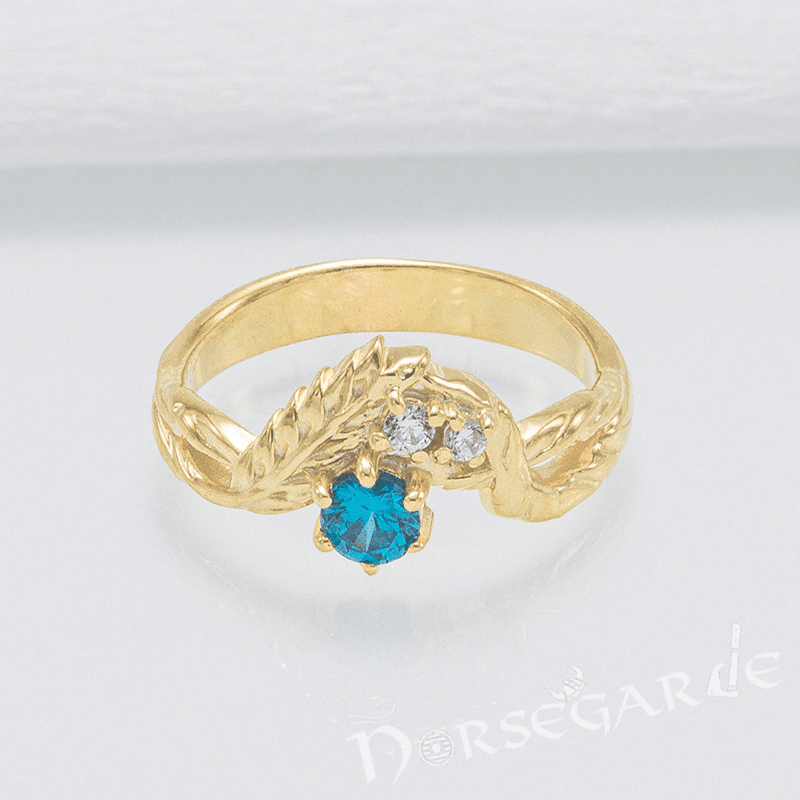 Handcrafted Nature's Bounty Ring - Gold with Sapphire & Diamonds