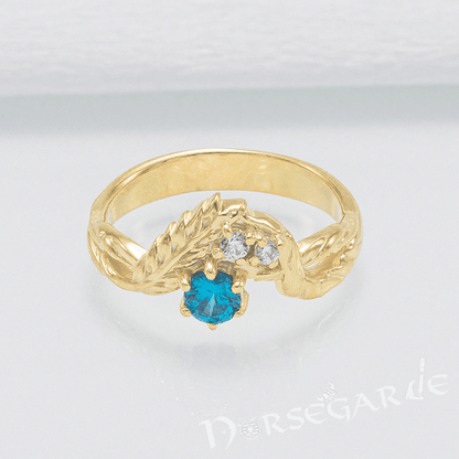 Handcrafted Nature's Bounty Ring - Gold with Sapphire & Diamonds