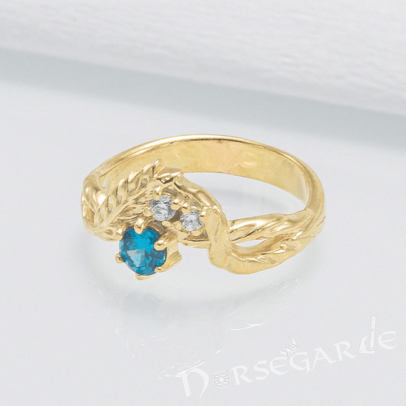 Handcrafted Nature's Bounty Ring - Gold with Sapphire & Diamonds