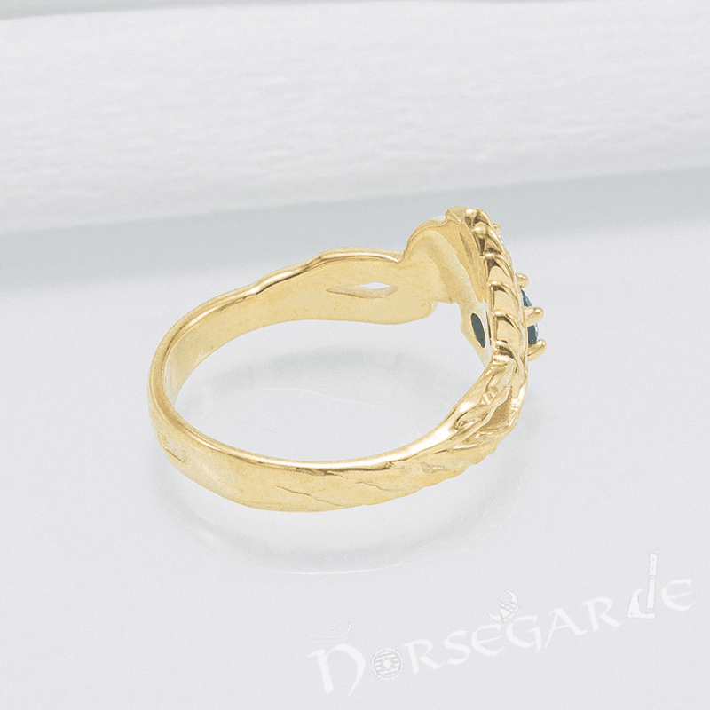 Handcrafted Nature's Bounty Ring - Gold with Sapphire & Diamonds
