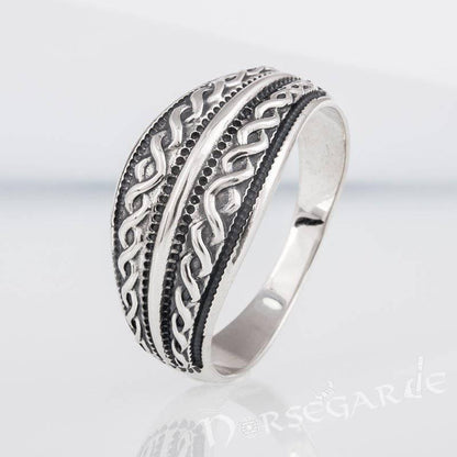 Handcrafted Norse Decoration Pattern Ring - Sterling Silver