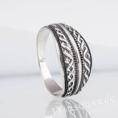 Handcrafted Norse Decoration Pattern Ring - Sterling Silver