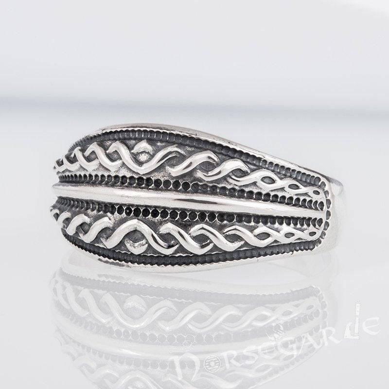 Handcrafted Norse Decoration Pattern Ring - Sterling Silver