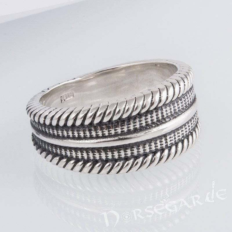 Handcrafted Norse Ornament Pattern Ring - Sterling Silver