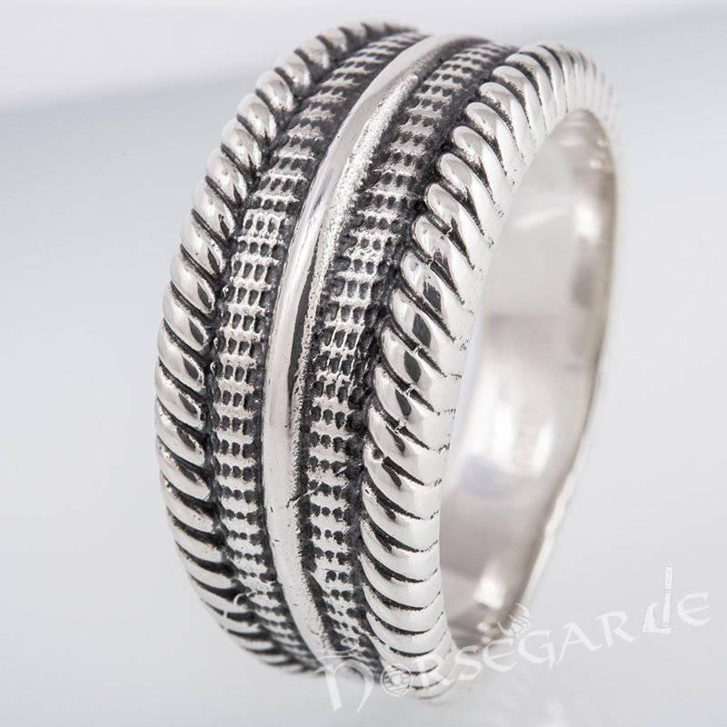 Handcrafted Norse Ornament Pattern Ring - Sterling Silver