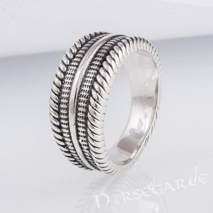 Handcrafted Norse Ornament Pattern Ring - Sterling Silver
