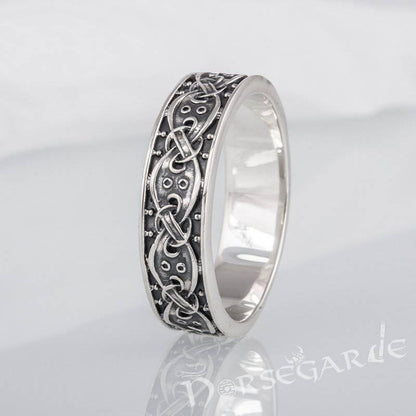 Handcrafted Norse Ornamental Band - Sterling Silver