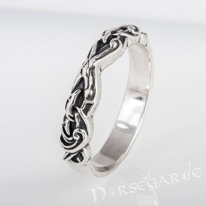 Handcrafted Norse Ornamental Light Band - Sterling Silver