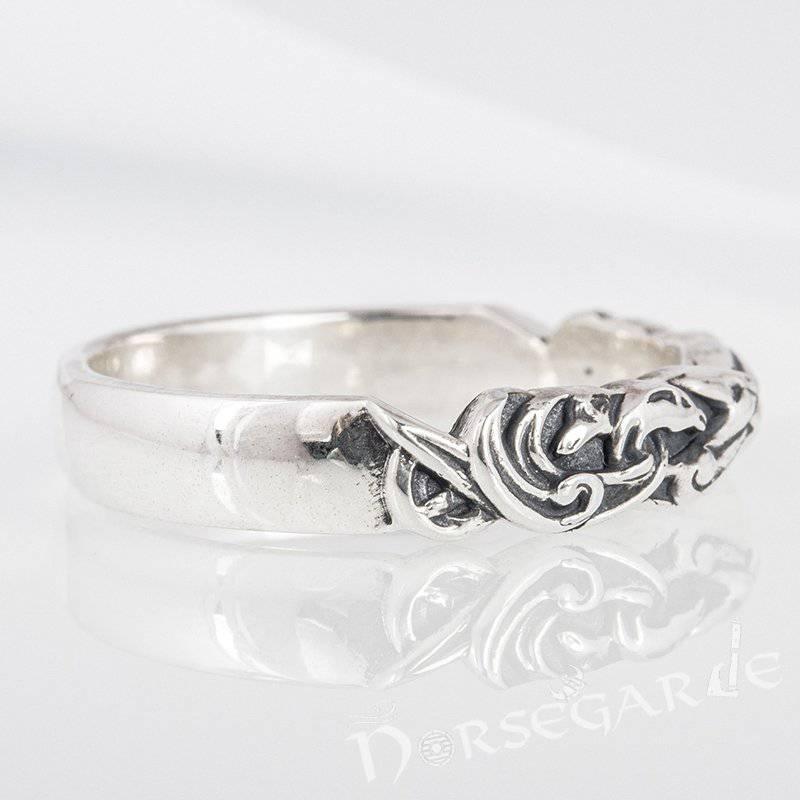 Handcrafted Norse Ornamental Light Band - Sterling Silver