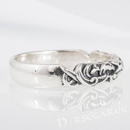 Handcrafted Norse Ornamental Light Band - Sterling Silver