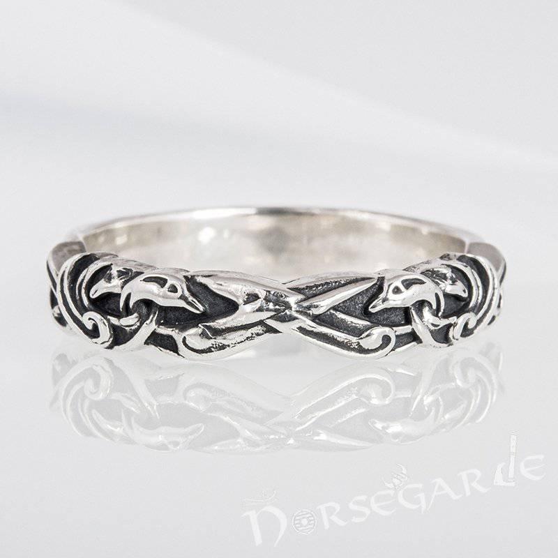 Handcrafted Norse Ornamental Light Band - Sterling Silver