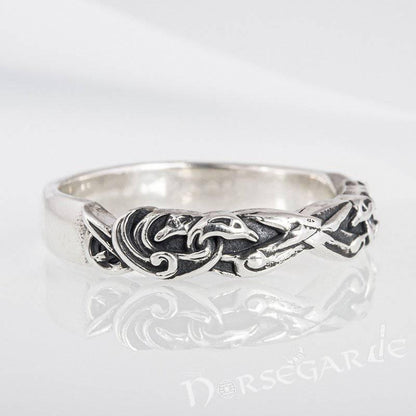 Handcrafted Norse Ornamental Light Band - Sterling Silver