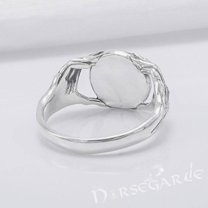 Handcrafted Odin's Grasp Vegvisir Ring - Sterling Silver