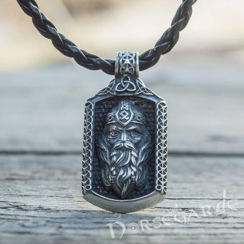 Handcrafted One-Eyed Odin Pendant - Sterling Silver