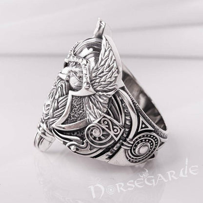 Handcrafted One-Eyed Odin Ring - Sterling Silver