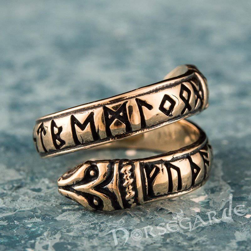 Handcrafted Ouroboros Runic Band - Bronze
