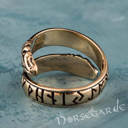Handcrafted Ouroboros Runic Band - Bronze